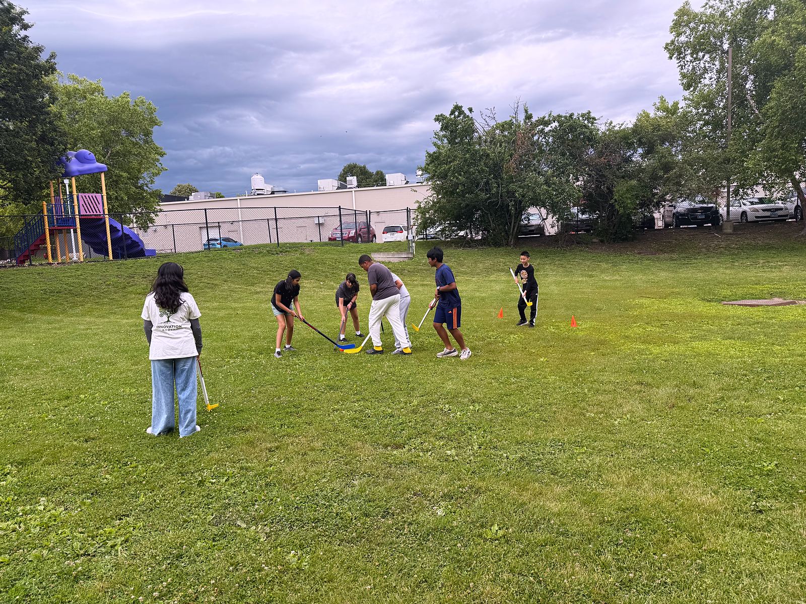 A morning game on the lawn during World of the Day